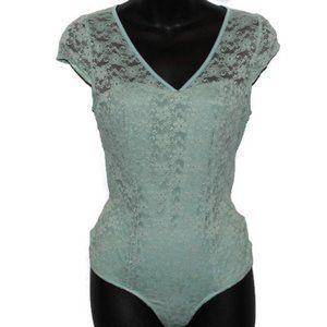 Lacey V Neck One Piece Mint Bodysuit Size L
